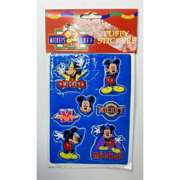 Vintage Mickey's Stuff for Kids Puffy Stickers SKU U7 - Picture 1 of 2